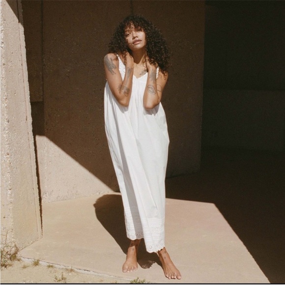 Doen Dresses & Skirts - Doen Dress Womens XS Yselda Cotton Eyelet Maxi Salt White